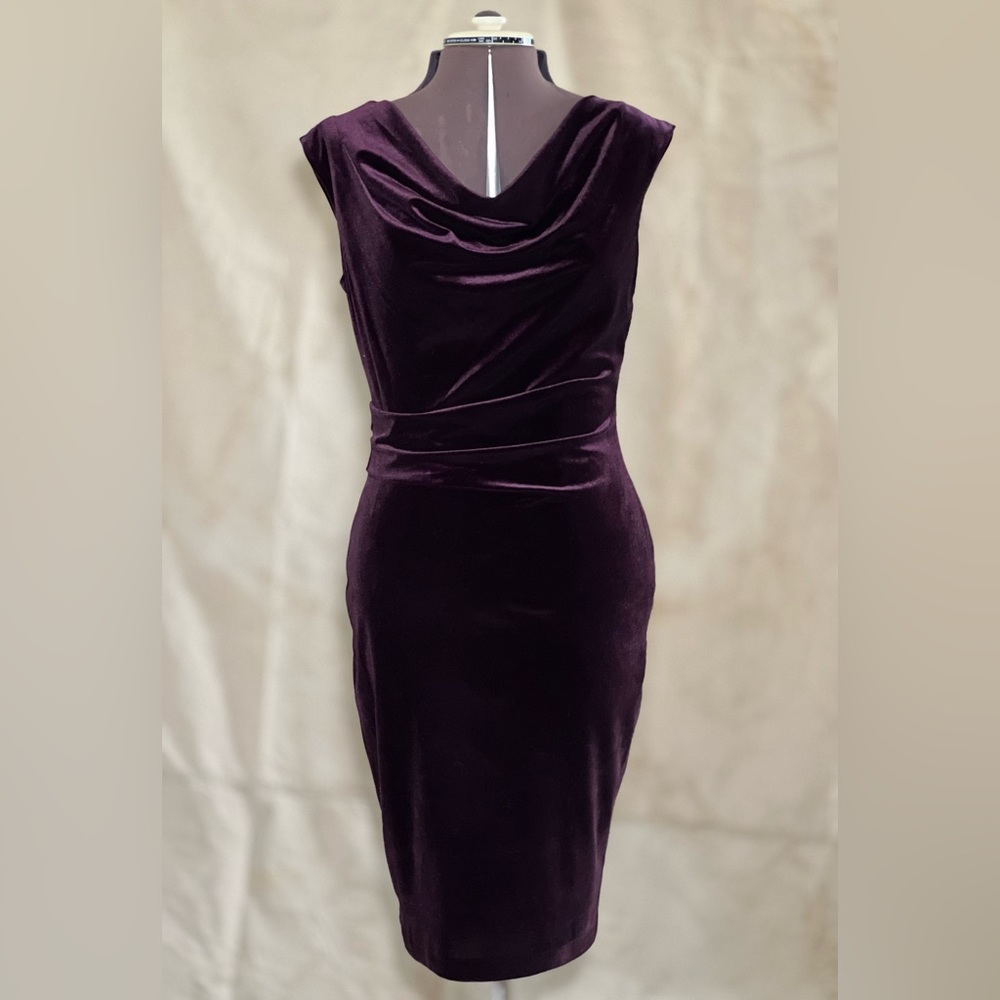 NWT Vince Camuto Eggplant Velvet Cocktail Dress.